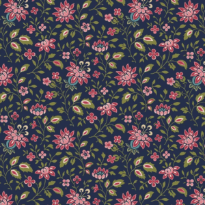 Marcus Fabrics Midnight Meadows Smithsonian Institution R650842 Navy