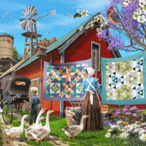 David Textiles Amish Quilts Panel AH-0002-3C