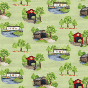 Riley Blake Covered Bridges in Spring CD15820 Green