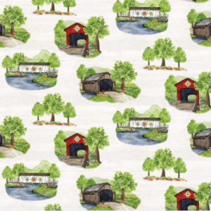 Riley Blake Covered Bridges in Spring CD15820 White