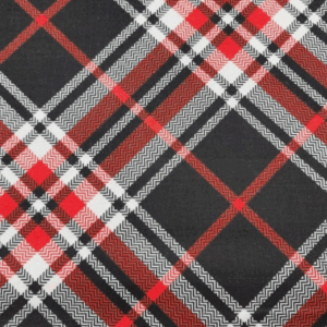 3 Wishes Fabric Red Black Diagonal Plaid 19840-RED-CTN-D