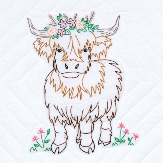 Jack Dempsey Quilt Blocks Highland Cows #732-973