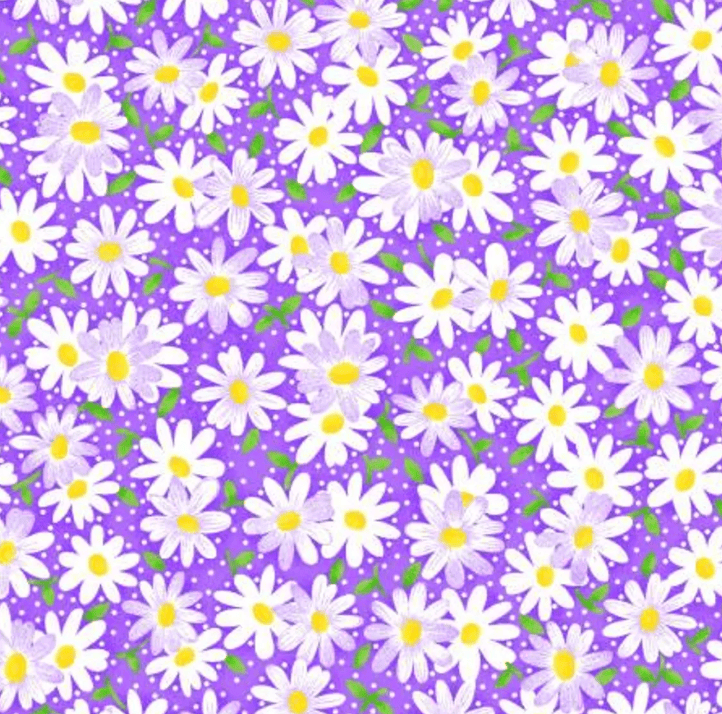 Fabric Traditions Keepsake Calico Packed Daisy Lt Purple 20098