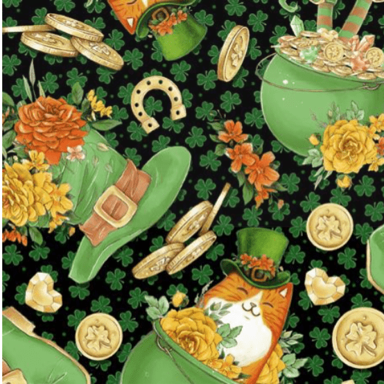 Quilting Treasures St. Pats & Cats 2600-30018-J