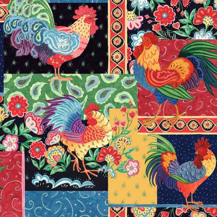 Springs Creative SW Calico Red Rooster 2035-0468